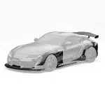 ZACOE GR Supra Land Shark Widebody Kit Installed on Matte Black GR Supra, Pieces Highlighted - Front Side View of Car