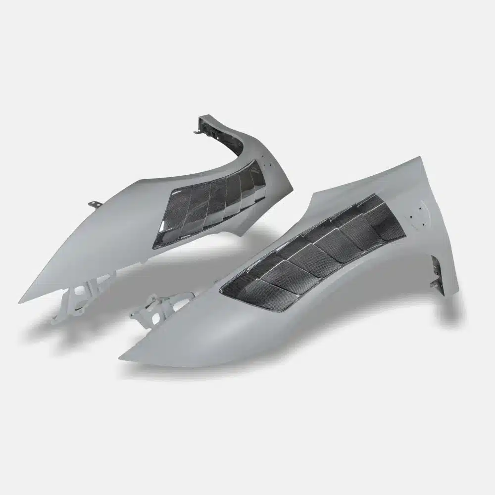 RYFT Carbon Fiber Fenders for Ferrari SF90 over the front wheels of the SF90