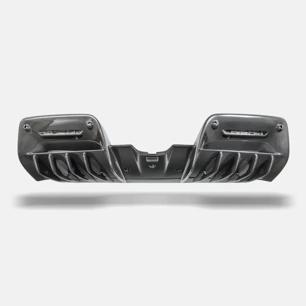 RYFT Carbon Fiber Rear Diffuser for Ferrari SF90 beneath the SF90 tail