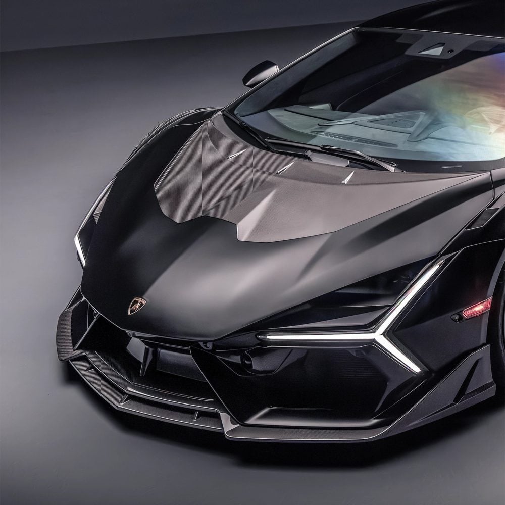 RYFT Carbon Fiber Front Splitter for Lamborghini Revuelto on the LB744 nose