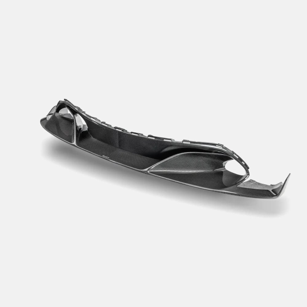 RYFT Carbon Fiber Front Lip for McLaren 720S fitted beneath the eye-socket headlights of a McLaren 720S