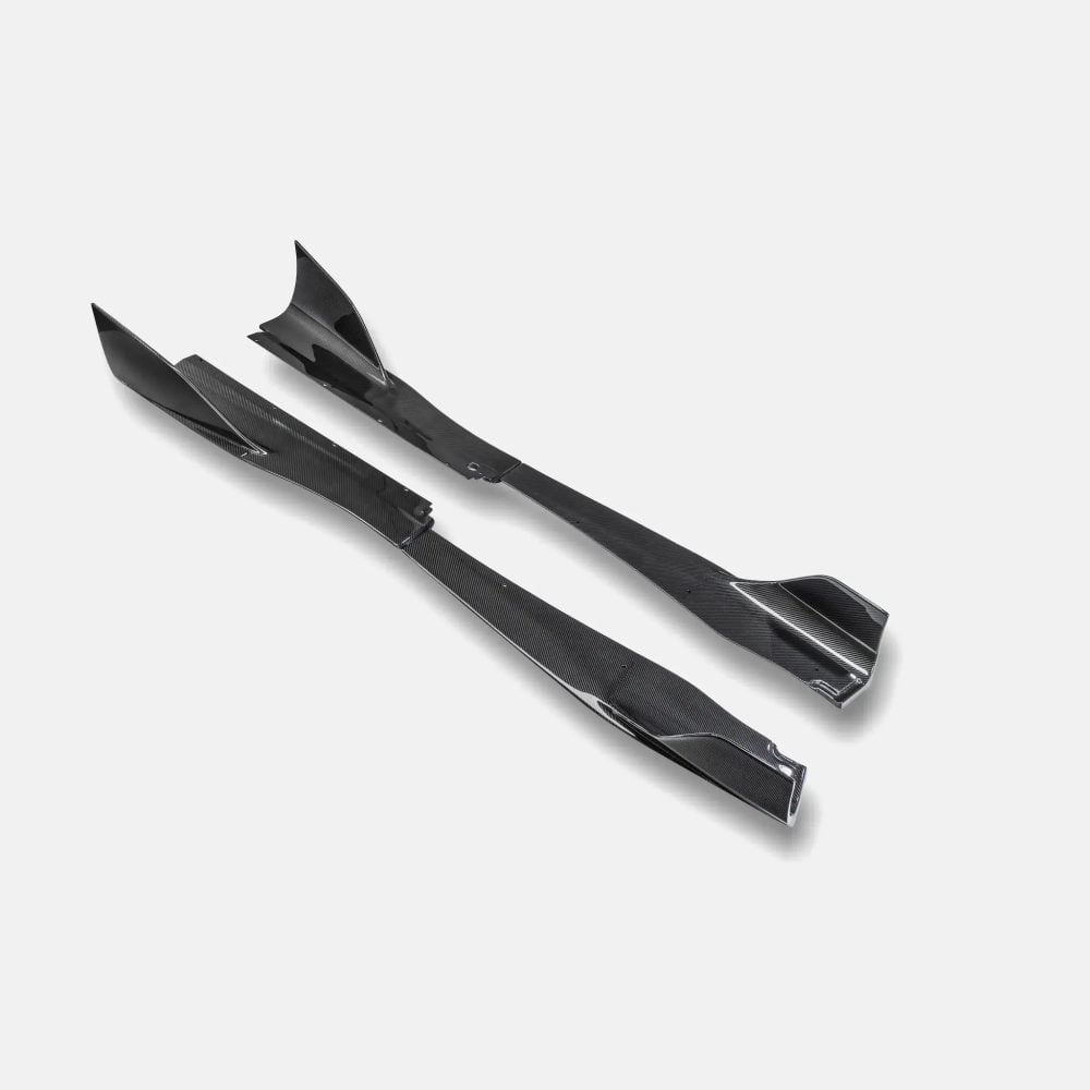 RYFT Carbon Fiber Side Skirts for McLaren 750S fitted along the sill of a 750S