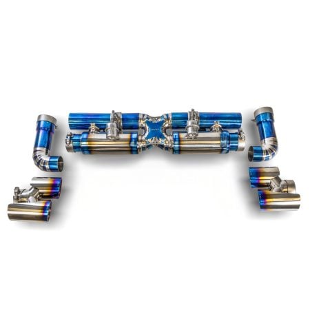 RYFT Titanium Performance Exhaust for 991 Porsche 911 Turbo with Blue Titanium Tips [32-40-0003]
