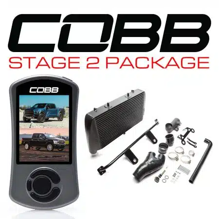 COBB Tuning Stage 2 No Intake TCM FMIC Package with Black Front Mount Intercooler for P552 Ford F-150 Raptor and Limited [FOR0050020BK-TCM-NI]