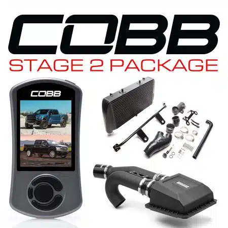 COBB Tuning Stage 2 Power Package Black with Front Mount Intercooler and Intake for P552 Ford F-150 Raptor and Limited [FOR0050020BK]