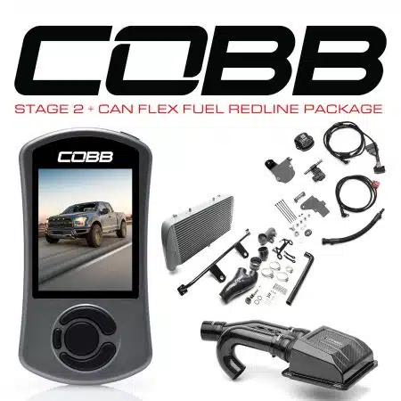 COBB Tuning Stage 2 CAN Flex Fuel Redline TCM Power Package Silver for P552 Ford F-150 Raptor [FOR0050020SL-TCM-RED-FF]