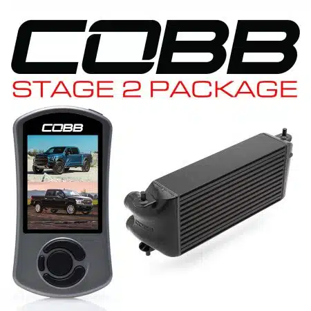 COBB Tuning Stage 2 No Intake Factory Intercooler Package in Black for P552 Ford F-150 Raptor and Limited [FOR0050S20BK-NI]
