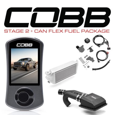 COBB Tuning Stage 2 Silver Flex Fuel Power Package with Factory Location Intercooler for P552 Ford F-150 Raptor [FOR0050S20SL-FF]