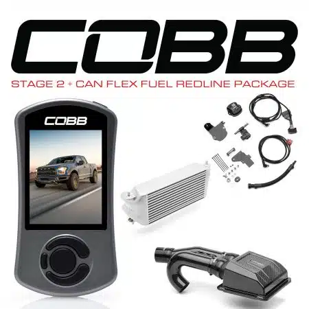 COBB Tuning Stage 2 CAN Flex Fuel Redline Package with Silver Intercooler (Factory Location) for P552 Ford F-150 Raptor [FOR0050S20SL-RED-FF]