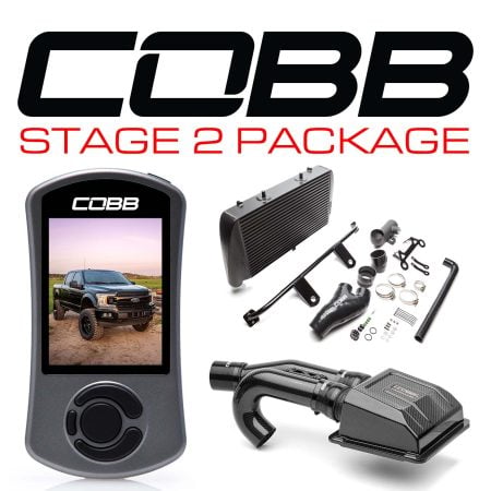 COBB Tuning 3.5L Stage 2 Black FMIC Redline Package with Carbon Fiber Intake for P552 Ford F-150 (2020) [FOR0070020BK-RED]