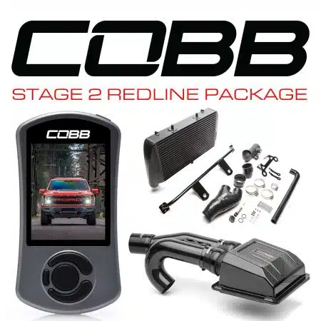 COBB Tuning Stage 2 Redline Black Front Mount Intercooler Package for P702 Ford F-150 Raptor [FOR0100020BK-RED]