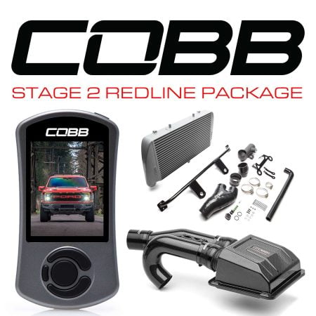COBB Tuning Stage 2 Redline Silver Front Mount Intercooler Package for P702 Ford F-150 Raptor [FOR0100020SL-RED]