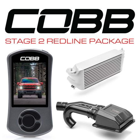 COBB Tuning Stage 2 Redline Silver Factory Location Intercooler Package for P702 Ford F-150 Raptor [FOR0100S20SL-RED]