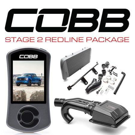 COBB Tuning Stage 2 Tremor Redline Silver FMIC Package with Carbon Fiber Intake for P702 Ford F-150 [FOR0110020SL-RED]