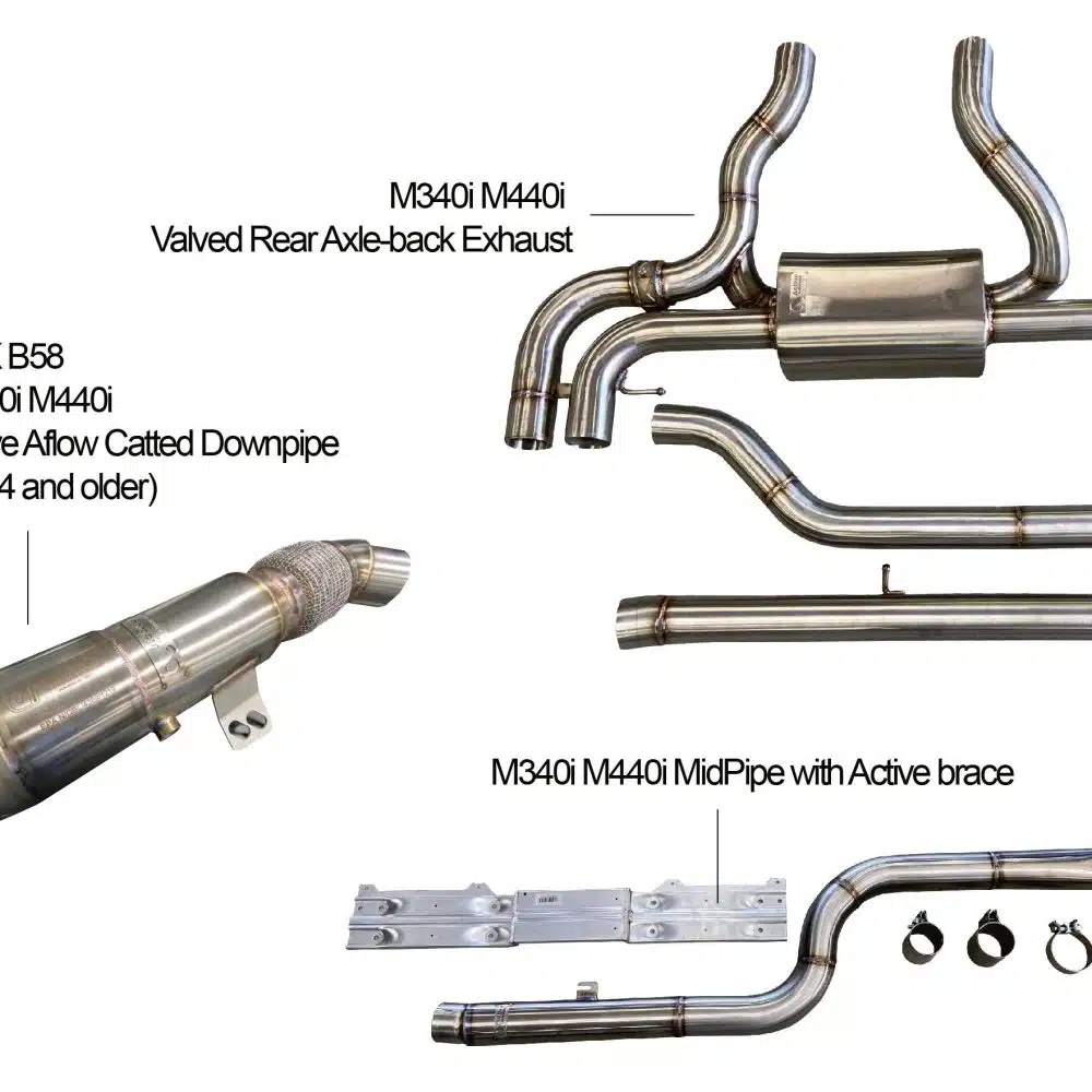 Full Exhaust Bundle with AFlow Downpipe for G20 BMW M340i and G22 M440i by Active Autowerke