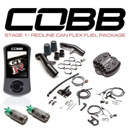 COBB Tuning Stage 1+ Redline Carbon Fiber CAN Flex Fuel Power Package NIS-008 with TCM Flashing for R35 Nissan GT-R [NIS008011PCFFF]
