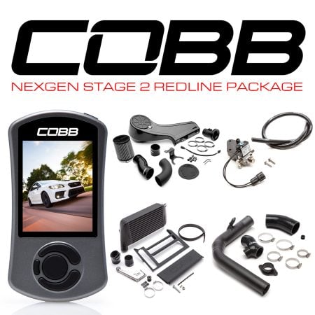 COBB Tuning NexGen Stage 2 Black Top Mount Redline Package with Carbon Fiber Intake for VA Subaru WRX [SUB004NG2W-BK-RED]