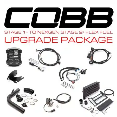 COBB Tuning Stage 1+ to NexGen Stage 2 Black Intercooler Flex Fuel Upgrade for 2015-2017 VA Subaru WRX 6MT [SUB004NG2W-BK1FF-S1P-UP]