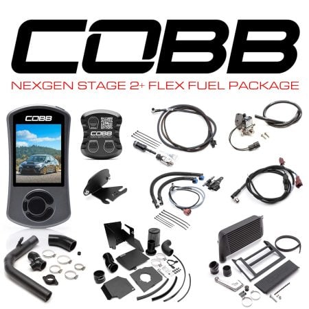 COBB Tuning NexGen Stage 2 Flex Fuel Package with Black Intercooler for 2018-2021 VA Subaru WRX 6MT with SF Intake [SUB004NG2W2-BK2FF]