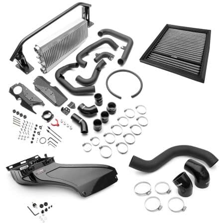 COBB Tuning Silver Front Mount Intercooler Package with Redline Gloss Intake for VB Subaru WRX [SUB006FMICRED-SL]