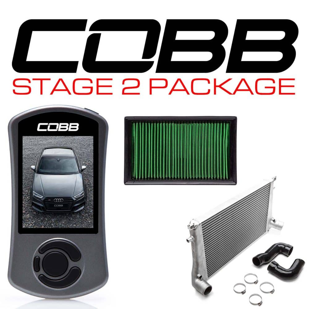 COBB Tuning Stage 2 Power Package with S Tronic Flashing for 8V Audi S3 contents