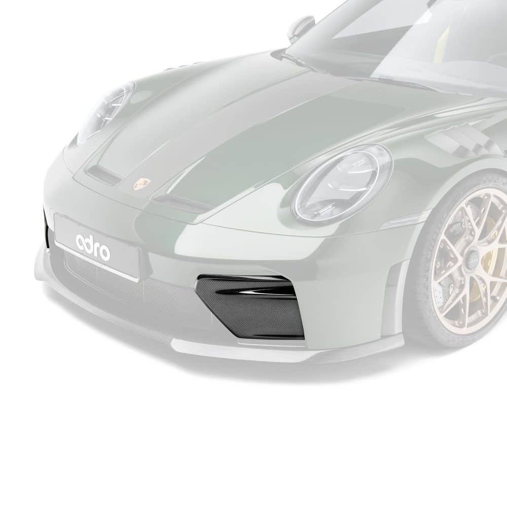ADRO Prepreg Carbon Air Intake Trims for 992.2 Porsche 911 GT3, trims highlighted on the front bumper