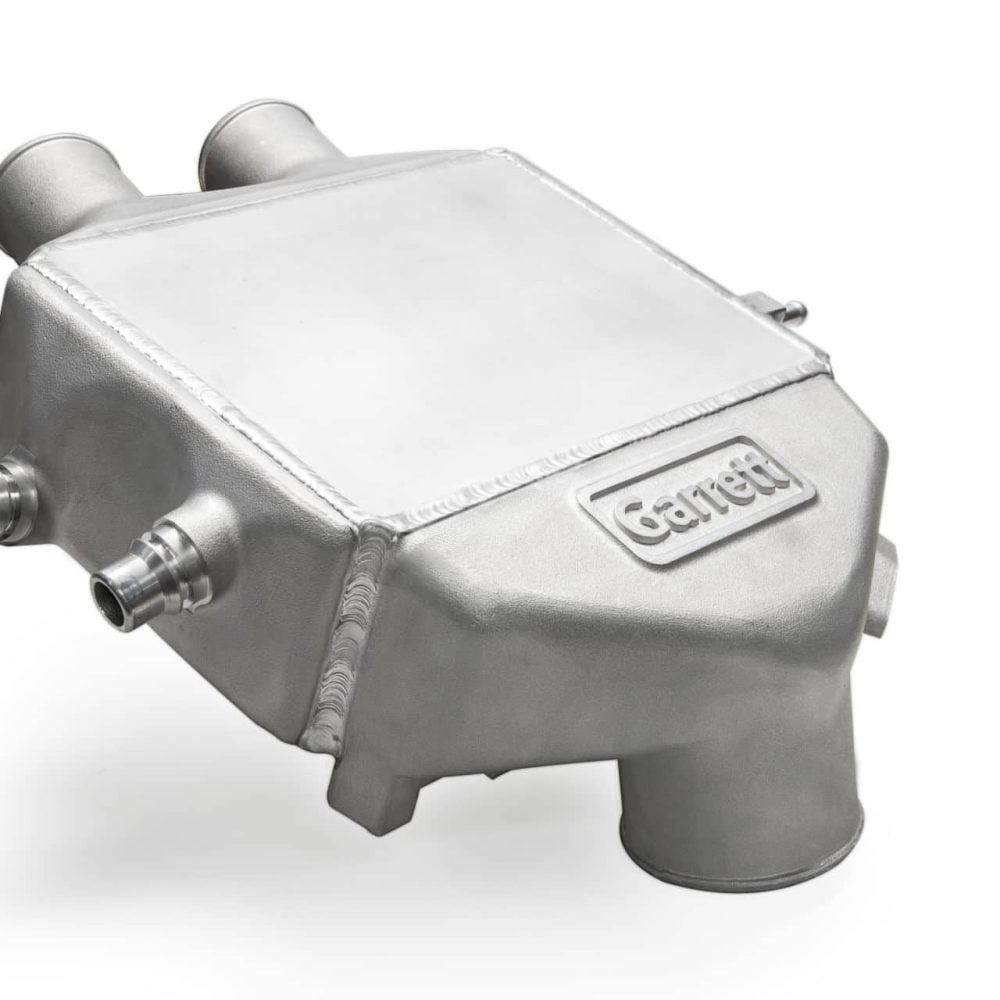 PowerMax M3 M4 Intercooler by Garrett, bare aluminum air-to-liquid cooler