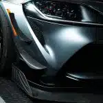 Dive Plane Kit for A90 Toyota GR Supra by Verus Engineering, fitted to the front bumper